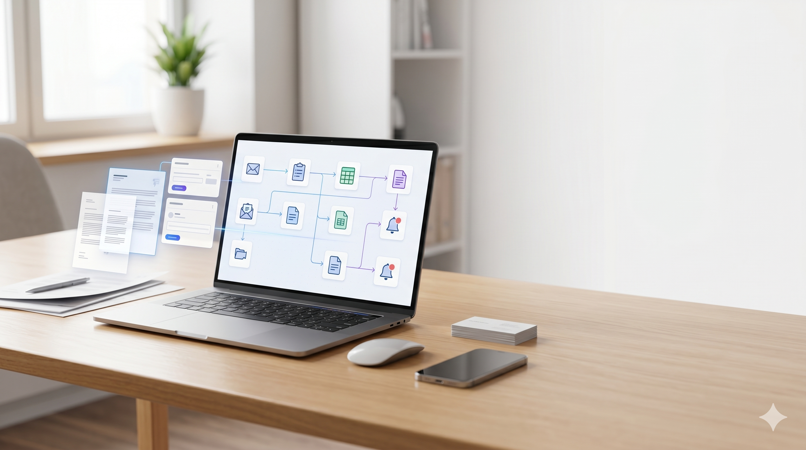 Flujo de automatización de tareas administrativas con inteligencia artificial para pymes